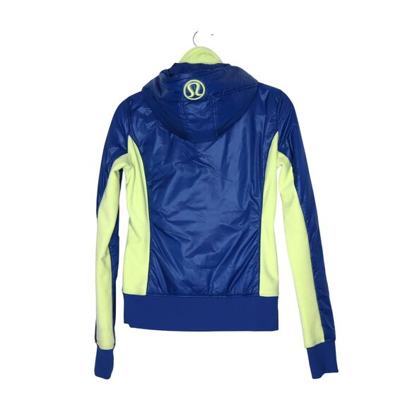 LULULEMON Uba Hoodie Lux Jacket Blue Citron Full Zip Quilted Lined Women's 4 - Picture 2 of 8